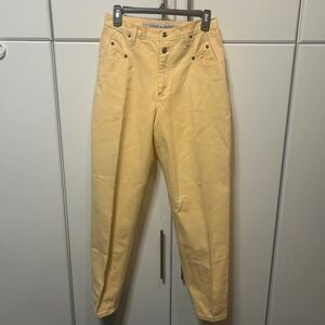 Vintage Zena Jeans Womens 10 Yellow High Waisted Tapered Leg Denim 80s 90s 3386